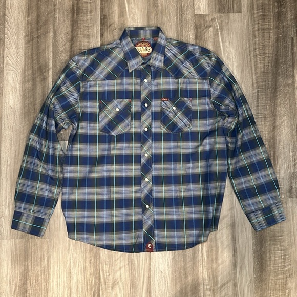 Rafter-C Red Dirt Collection Western Long Sleeve Pearl Snap Button Shirt - XL - Picture 2 of 8